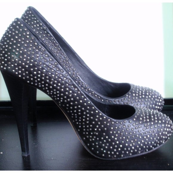 DOLCE VITA TRINITY BLACK NAILHEAD PLATFORM HEEL 7 - Picture 6 of 9